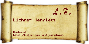 Lichner Henriett névjegykártya
